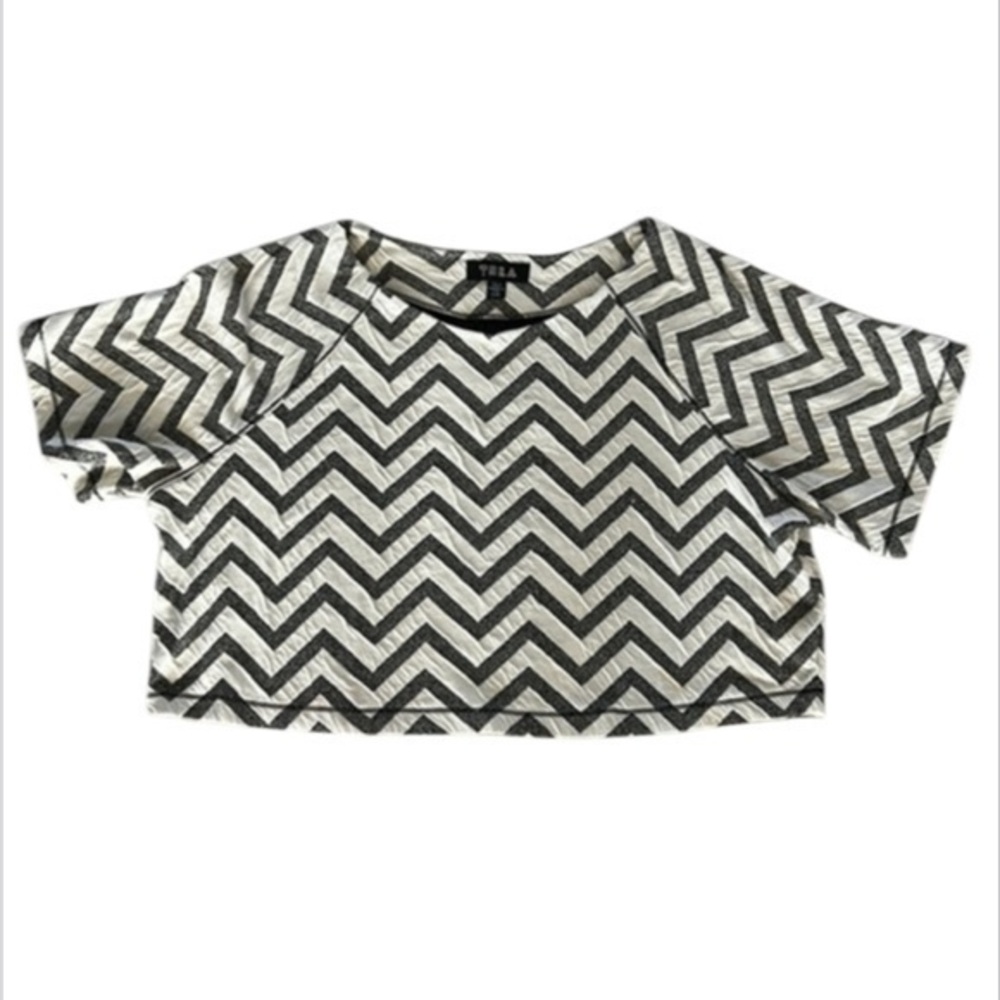Anthropologie Tela size large oversized crop shirt